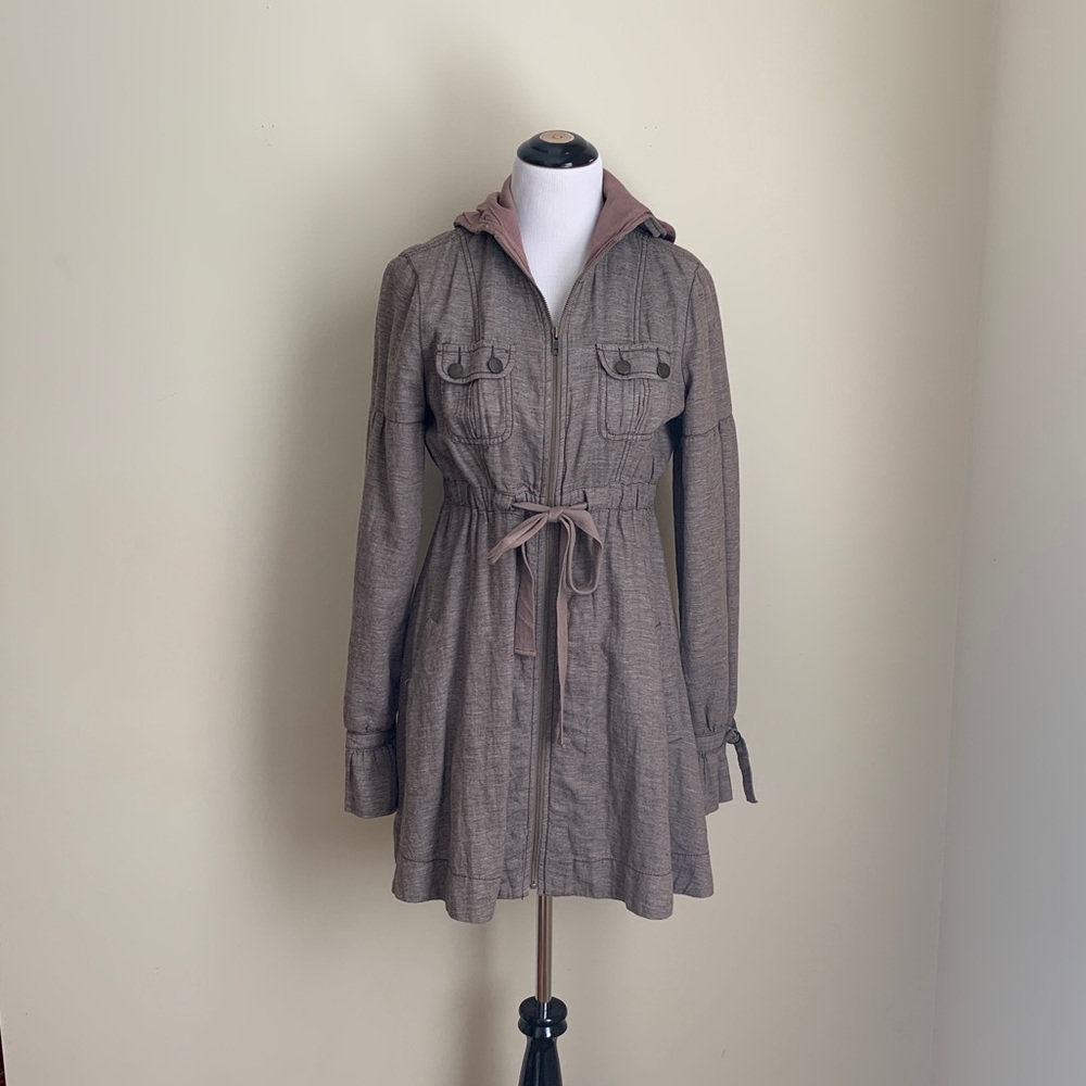 Free People Tie Waist Hoodie Jacket Dress